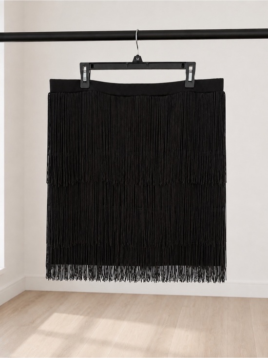 ARULA Dresses & Skirts - ARULA Black Fringe Mini Skirt